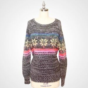 American Eagle Rainbow Fair Isle Nordic Jegging Holiday Sweater Small